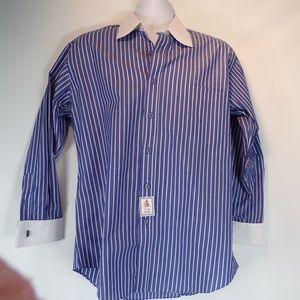 Italo Mondo Awing Stripe Collared Dress Shirt 15.5